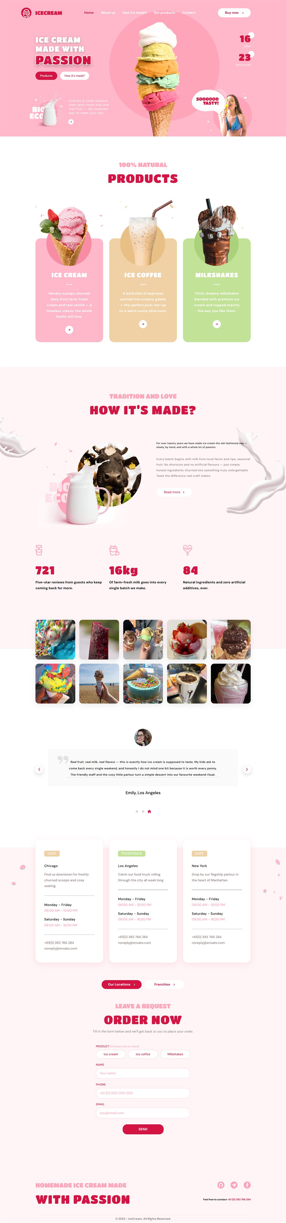 IceCream — повна сторінка сайту
