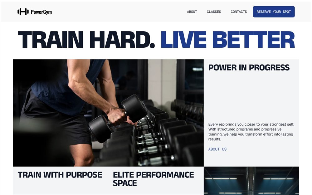 PowerGym Club — превʼю сайту